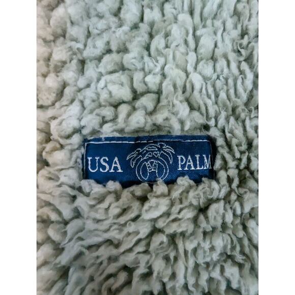 USA Palm Reversible Sherpa 1/4zip Grey Sherpa Wave Print Missing Tag (L) Mens - Picture 7 of 8